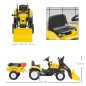 Tractor a Pedales para Niños de 3 Años Excavadora Infantil con Remolque Extraíble y Pala Delantera 167x41x52 cm Amarillo