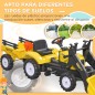 Tractor a Pedales para Niños de 3 Años Excavadora Infantil con Remolque Extraíble y Pala Delantera 167x41x52 cm Amarillo