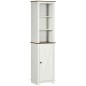Armario Alto de Baño Mueble Columna de Baño con 3 Compartimientos Puerta y Estante Ajustable 39,5x30x160 cm Blanco