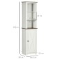Armario Alto de Baño Mueble Columna de Baño con 3 Compartimientos Puerta y Estante Ajustable 39,5x30x160 cm Blanco