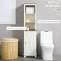 Armario Alto de Baño Mueble Columna de Baño con 3 Compartimientos Puerta y Estante Ajustable 39,5x30x160 cm Blanco