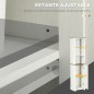 Armario Alto de Baño Mueble Columna de Baño con 3 Compartimientos Puerta y Estante Ajustable 39,5x30x160 cm Blanco