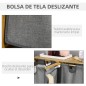 Cesto de Ropa Sucia de Bambú Cesto para la Colada con 2 Bolsas Extraíbles y Estante para Baño 63,5x33x73 cm Natural y Gris