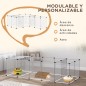 Valla para Mascotas DIY con 20 Paneles Parque para Animales Pequeños Jaula Modular para Cobayas 175x70x45 cm Blanco