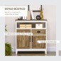 Aparador de Salón Armario Almacenaje de Madera con 2 Puertas Cajón y Estante Ajustable 76,6x35x81,5 cm Blanco y Marrón