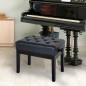 Banqueta para Piano Banco para Piano con Ajustable en Altura de 48 a 58 cm Espacio de Almacenamiento Patas de Madera Tab
