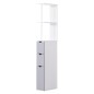 Columna de Baño Moderno Mueble Auxiliar de Baño con 2 Estantes 2 Cajones y 1 Puerta Antivuelco 15x33x136,8 cm Blanco
