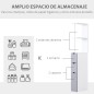 Columna de Baño Moderno Mueble Auxiliar de Baño con 2 Estantes 2 Cajones y 1 Puerta Antivuelco 15x33x136,8 cm Blanco