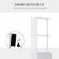 Columna de Baño Moderno Mueble Auxiliar de Baño con 2 Estantes 2 Cajones y 1 Puerta Antivuelco 15x33x136,8 cm Blanco