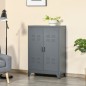 Armario Metálico con Doble Puerta y 2 Baldas Ajustables Mueble Multiusos para Oficina Salón Dormitorio 75x33x110cm Gris