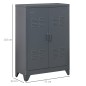 Armario Metálico con Doble Puerta y 2 Baldas Ajustables Mueble Multiusos para Oficina Salón Dormitorio 75x33x110cm Gris