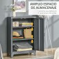 Armario Metálico con Doble Puerta y 2 Baldas Ajustables Mueble Multiusos para Oficina Salón Dormitorio 75x33x110cm Gris