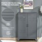 Armario Metálico con Doble Puerta y 2 Baldas Ajustables Mueble Multiusos para Oficina Salón Dormitorio 75x33x110cm Gris