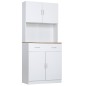 Armario Alacena de Cocina con Cajón 4 Puertas y Estantes Interiores Ajustables Mueble de Almacenaje 80x40x180 cm Blanco Armario Alacena de Cocina con Cajón 4 Puertas y Estantes Interiores Ajustables Mueble de Almacenaje 80x40x180 cm Blanco