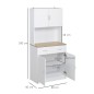 Armario Alacena de Cocina con Cajón 4 Puertas y Estantes Interiores Ajustables Mueble de Almacenaje 80x40x180 cm Blanco Armario Alacena de Cocina con Cajón 4 Puertas y Estantes Interiores Ajustables Mueble de Almacenaje 80x40x180 cm Blanco