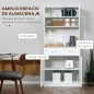 Armario Alacena de Cocina con Cajón 4 Puertas y Estantes Interiores Ajustables Mueble de Almacenaje 80x40x180 cm Blanco Armario Alacena de Cocina con Cajón 4 Puertas y Estantes Interiores Ajustables Mueble de Almacenaje 80x40x180 cm Blanco