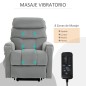 Sillón de Masaje Relax Sillón Levantapersonas con Reclinación Eléctrica hasta 135° Control Remoto y 8 Zonas de Masaje Ta