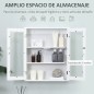 Armario de Pared Baño de 2 Puertas de Cristal Armario Colgante Multiusos para Cocina Salón con Estantes Interiores y Bal Armario de Pared Baño de 2 Puertas de Cristal Armario Colgante Multiusos para Cocina Salón con Estantes Interiores y Bal