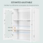 Armario de Pared Baño de 2 Puertas de Cristal Armario Colgante Multiusos para Cocina Salón con Estantes Interiores y Bal Armario de Pared Baño de 2 Puertas de Cristal Armario Colgante Multiusos para Cocina Salón con Estantes Interiores y Bal