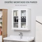 Armario de Pared Baño de 2 Puertas de Cristal Armario Colgante Multiusos para Cocina Salón con Estantes Interiores y Bal Armario de Pared Baño de 2 Puertas de Cristal Armario Colgante Multiusos para Cocina Salón con Estantes Interiores y Bal