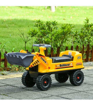 Camion Correpasillos Tractor sin Pedales para Niños de 2-3 Años con Pala Excavadora Espacio de Almacenaje Oculto y Bocina 70x26x