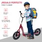 Patinete para Niños de 5-12 Años Scooter de 2 Ruedas Grandes de 12 Pulgadas con Freno y Manillar Ajustable en Altura Carga Máx.