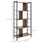 Estantería Librería de 4 Niveles con 8 Compartimentos de Almacenamiento Estilo Industrial para Sala de Estar Oficina Dormitorio