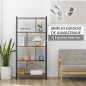 Estantería Librería de 4 Niveles con 8 Compartimentos de Almacenamiento Estilo Industrial para Sala de Estar Oficina Dormitorio