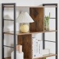 Estantería Librería de 4 Niveles con 8 Compartimentos de Almacenamiento Estilo Industrial para Sala de Estar Oficina Dormitorio
