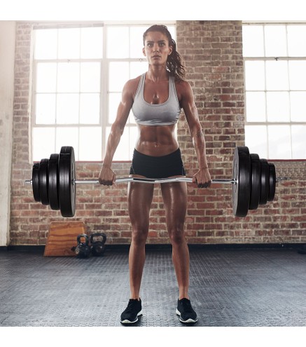 Barra de Pesas Curvada 70 kg Barra de Rizo Set de Musculación con 8 Discos de Pesos 2,5kg-15kg Intercambiables para Entrenamient