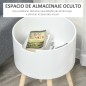 Mesa Auxiliar de Salón Moderna Mesita de Noche con Tapa Extraíble Espacio de Almacenamiento y Patas de Madera para Dormitorio So