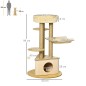 Árbol Rascador para Gatos Ø60x99 cm con Cueva Triangular de Fieltro Extraíble Hamaca Cama Lavable Postes Rascador de Yute Plataf