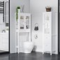 Armario Alto para Baño Mueble Columna de Baño con Puerta de Cristal Estantes Ajustables y 2 Cajones 43x35x160 cm Blanco
