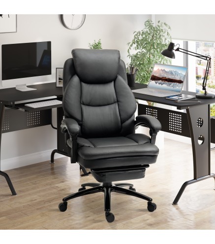 Silla de Oficina Ergonómica Silla de Escritorio Ajustable en Altura con Respaldo Inclinable hasta 130° Función Basculante y Resp