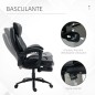 Silla de Oficina Ergonómica Silla de Escritorio Ajustable en Altura con Respaldo Inclinable hasta 130° Función Basculante y Resp