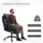 Silla de Oficina Ergonómica Silla de Escritorio Ajustable en Altura con Respaldo Inclinable hasta 130° Función Basculante y Resp
