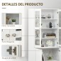 Vitrina Armario de Libros con 4 Puertas y Estantes Ajustables Estilo Moderno Armario de Cocina para Salón Cocina Oficina Dormito
