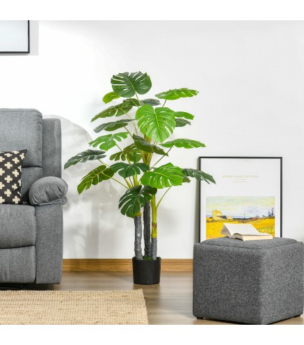Árbol Tropical Decorativo Altura 120 cm con 20 Hojas para Hogar Salón Dormitorio Verde