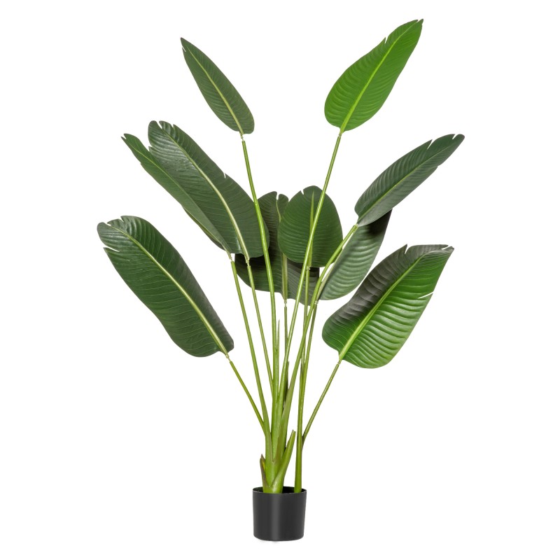 Planta Artificial Bananera de 160 cm con Maceta y 10 Hojas Realistas Planta Tropical Sintética para Decoración en Interi