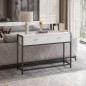 Mesa de Entrada con 2 Cajones y Pies Ajustables Estilo Moderno para Pasillo Salón 120x34x81 cm Blanco y Negro