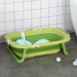 Bañera Plegable para Bebé Bañera Bebé 0-3 Años 50 Litros con Cojín Cómodo y Patas Plegables Carga 50 kg 80x53,9x20,8 cm Verde