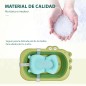 Bañera Plegable para Bebé Bañera Bebé 0-3 Años 50 Litros con Cojín Cómodo y Patas Plegables Carga 50 kg 80x53,9x20,8 cm Verde