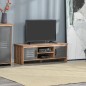 Mueble de TV para Televisores de 42" con 2 Compartimentos Cerrados con Puertas de Metal y 2 Estantes Abiertos Mueble de salón mo