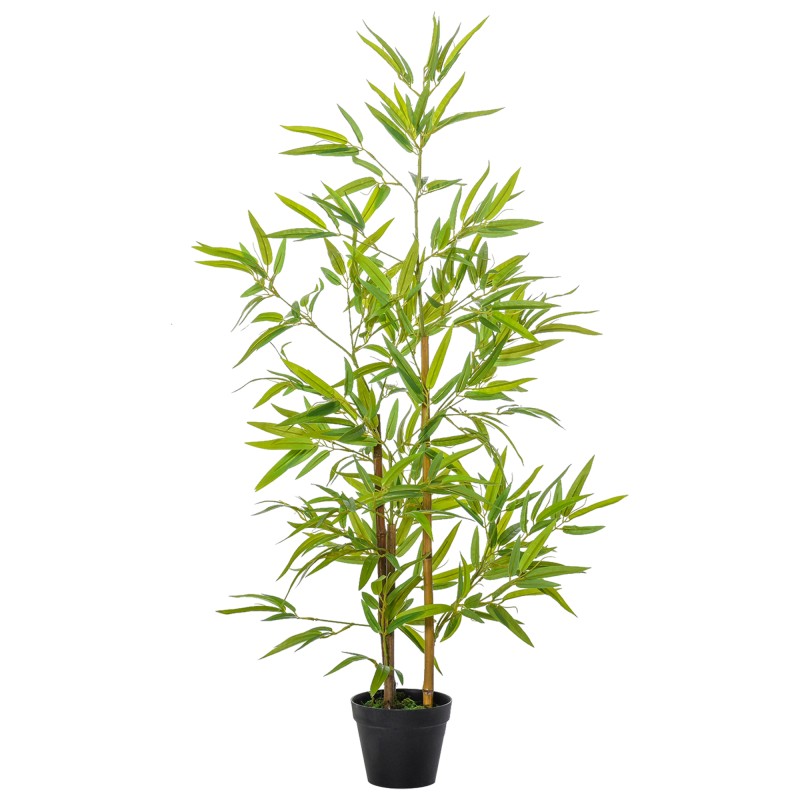 Planta Artificial de Bambú 120 cm Árbol Artificial en Maceta Decorativa para Interior Hogar Ø15,5x120 cm Verde