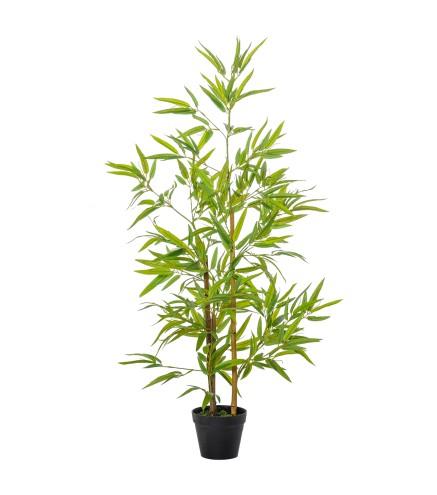 Planta Artificial de Bambú 120 cm Árbol Artificial en Maceta Decorativa para Interior Hogar Ø15,5x120 cm Verde