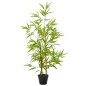 Planta Artificial de Bambú 120 cm Árbol Artificial en Maceta Decorativa para Interior Hogar Ø15,5x120 cm Verde