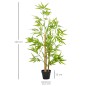 Planta Artificial de Bambú 120 cm Árbol Artificial en Maceta Decorativa para Interior Hogar Ø15,5x120 cm Verde