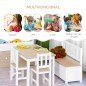 Mesa y Sillas Infantiles de 4 Piezas Mesa Infantil con 2 Sillas y Banco con Almacenaje Juego de Muebles para Actividades para Ni Mesa y Sillas Infantiles de 4 Piezas Mesa Infantil con 2 Sillas y Banco con Almacenaje Juego de Muebles para Actividades para Ni