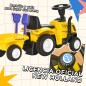 Tractor para Niños de 12-36 Meses con Remolque Extraíble Coche Correpasillos con Bocina Faros Pala Asiento de Suelo 25 cm y Rast