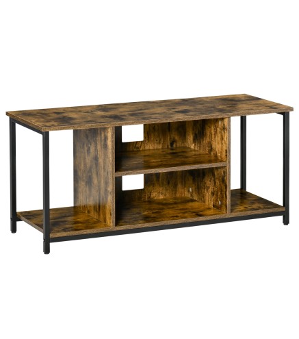 Mueble de TV para Televisores hasta 55 Pulgadas con 4 Compartimentos Estante Ajustable 110x40x50 cm Marrón Rústico